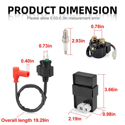 Starter Relay Solenoid, Ignition Coil, CDI Kit for Honda Foreman 400 (1995-2003)