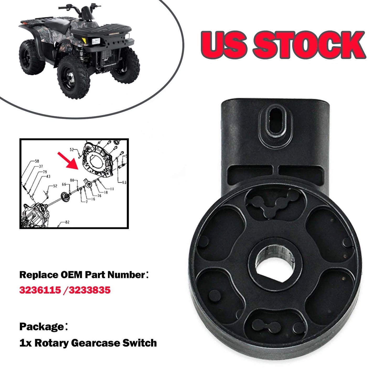 Rotary Gearcase Switch for Polaris Magnum 330/500 (2003-2006)