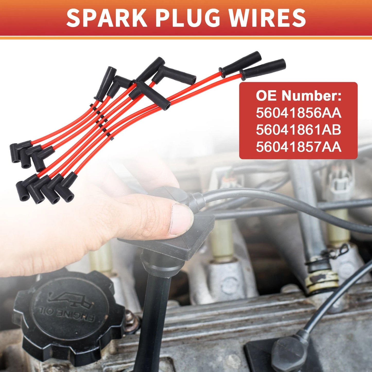 7 Pcs Spark Plug Wire Ignition Coil Cables for Jeep Cherokee XJ (1984-2001)