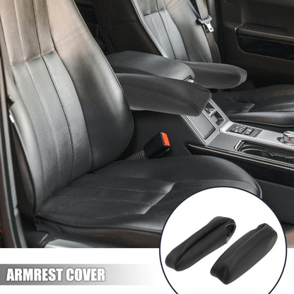 Pair Front Seat Armrest Cover Microfiber Leather Black for Chevy Tahoe (2000-2006)