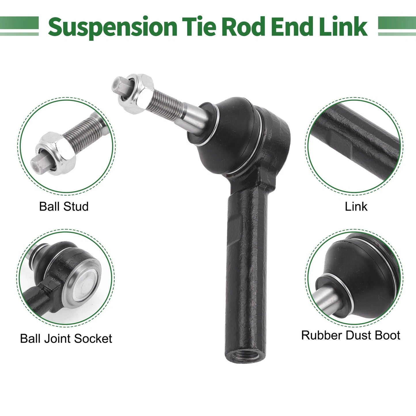 4 Pcs Front Suspension Kit Outer Tie Rod Ends Lower Ball Joints for Jeep Compass