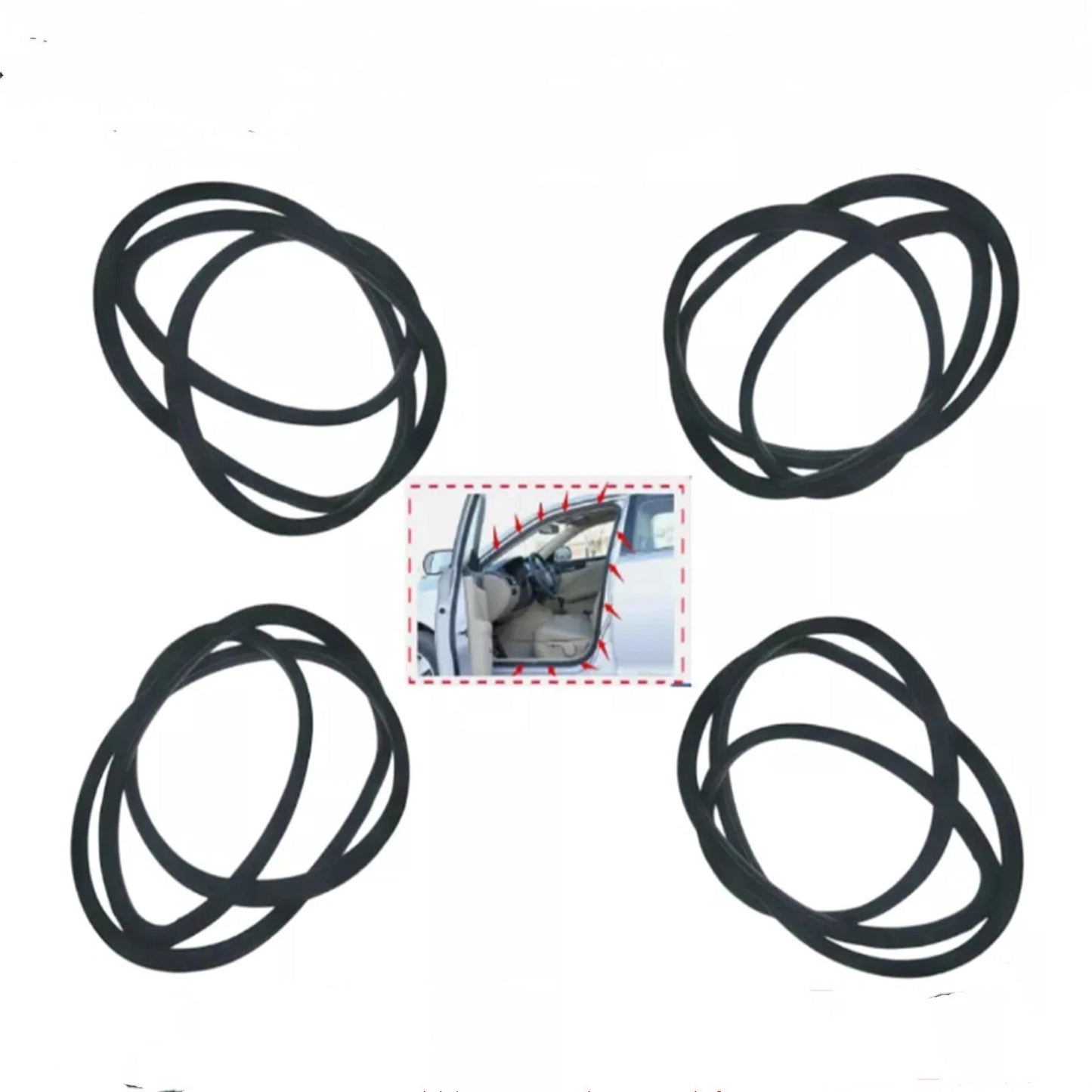 4 x Rubber Seal Weatherstrip on Body Frame for Honda Civic Sedan (2006–2011)