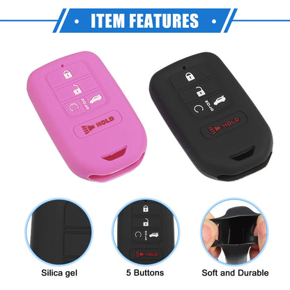 5 Button Smart Remote Key Shells for Honda Accord (2016-2021) Black Pink