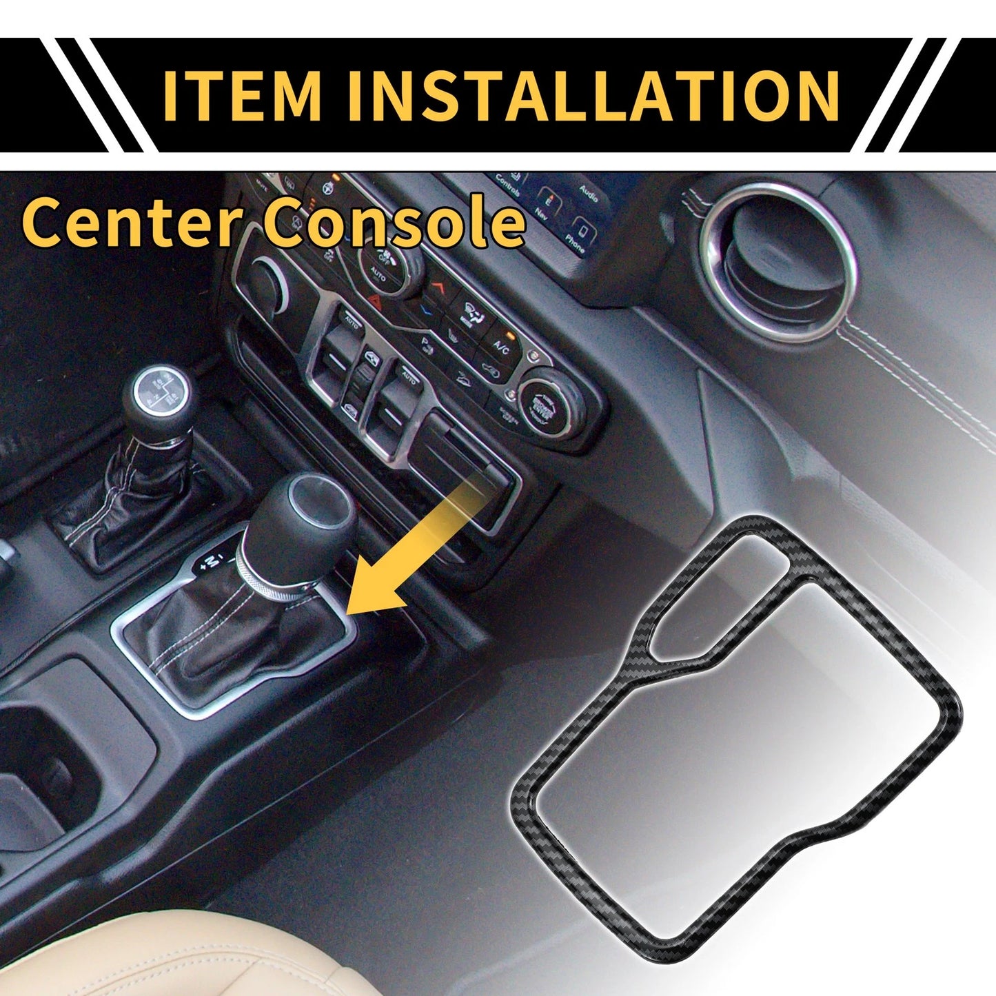 Jeep Wrangler JL Carbon Fiber Gear Shift Frame Cover (2018-2023)