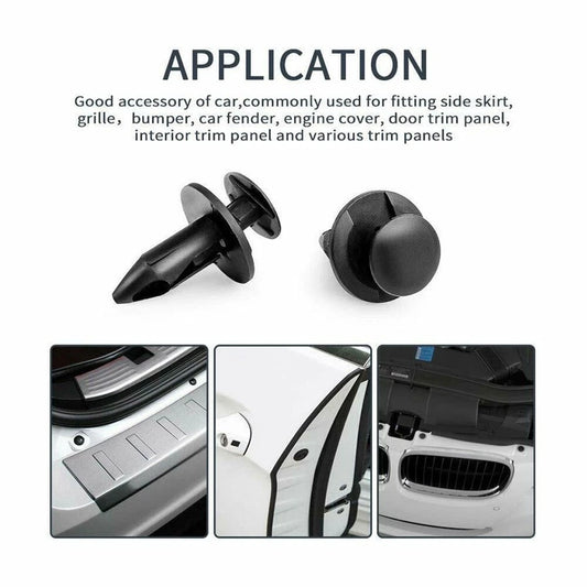 100 Pcs Plastic Mixed Size Fastener Clips for Car ATV UTV Body Trim
