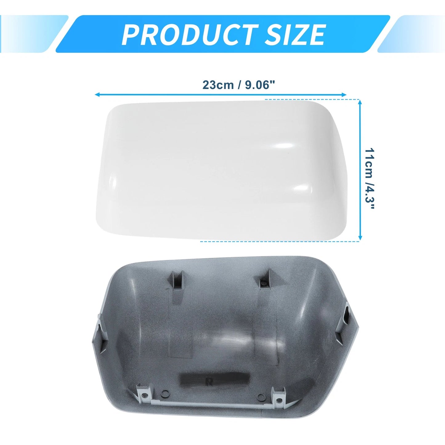 White Top Half Door Mirror Cap Covers for Ford F250 F350 Super Duty (2008-16)