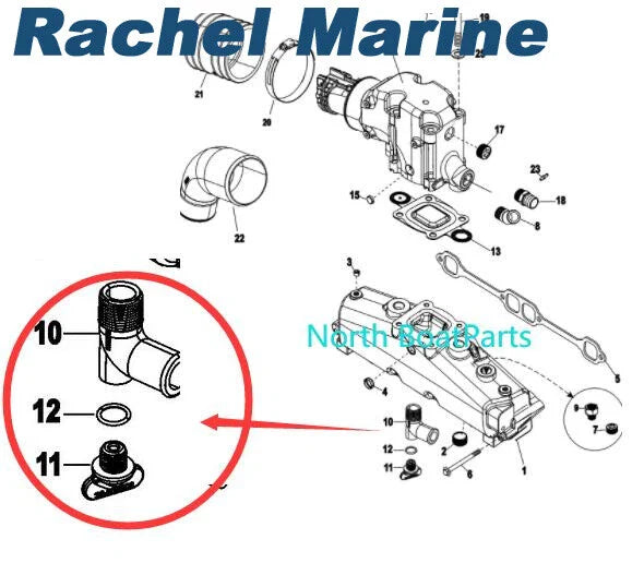 Exhaust Manifold Drain Elbow Kit for Mercruiser Sterndrive/Inboard