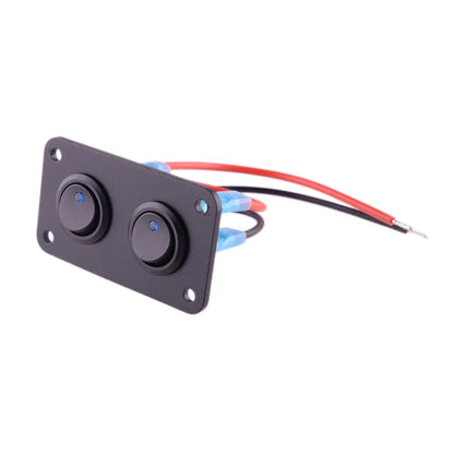 Mini Rocker Toggle Switch Panel with Blue LED Light for Car RV Truck