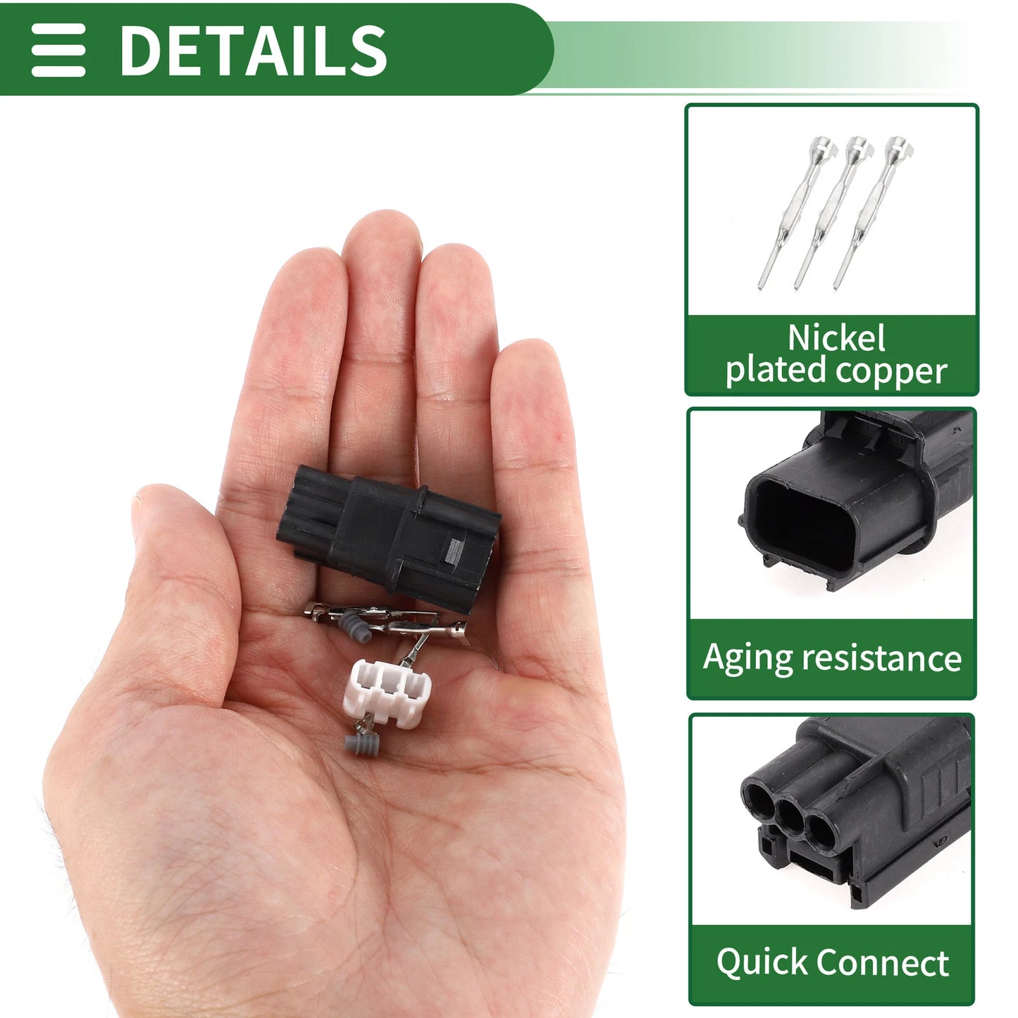 3 Pin Ignition Coil Connector Plug Male Wire Terminal for Acura
