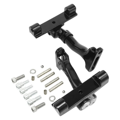 Chrome/Blk Passenger Adjustable Footboard Mount for Harley Touring (1993-2025)