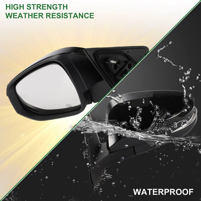 Left Side Door Mirror for Toyota Highlander Manual Folding Gloss Black (2014-2019)