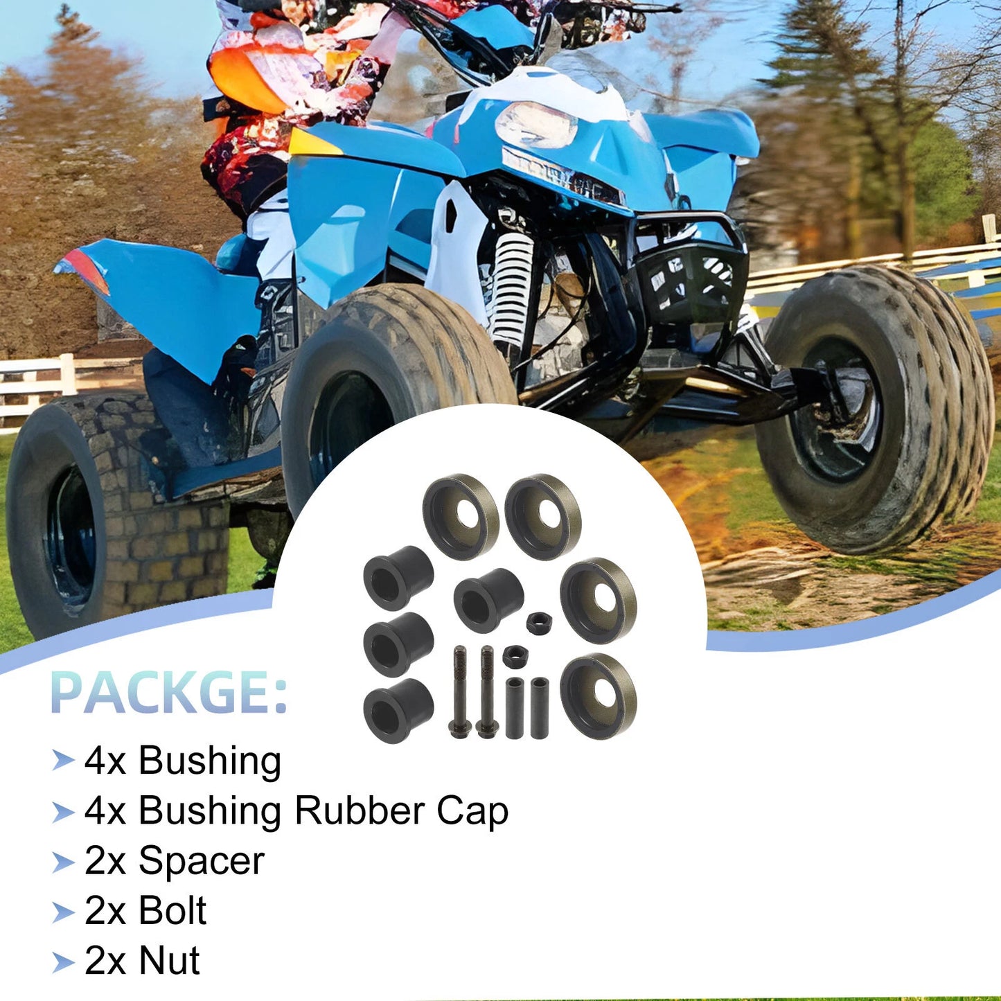 Front A-Arm Bushing Kit for Polaris Phoenix 200 (2005-2021) / Sawtooth 200 (2006-2007)