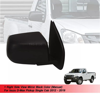 RH Side View Mirror Black Manual for Isuzu Dmax Single Cab (2012-2019)