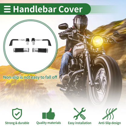Motorcycle Hand Grips Cover Kit for Handlebar End Grips Silver Rubber