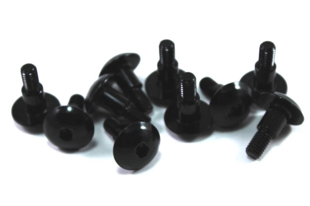 10x Black Aluminium Fairing Bolt m6 x 20mm +10mm Shoulder Motorcycle Screw Bolts