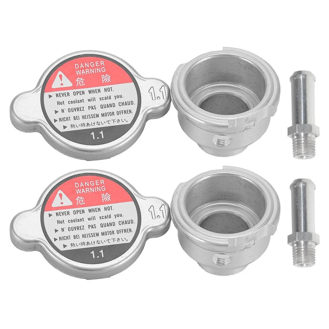 2 x Aluminum Weld-On Radiator Filler Neck 32mm for A1
