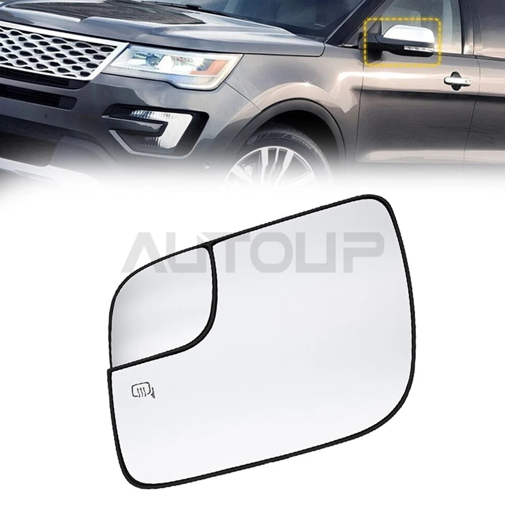 Left Driver Side Heated Mirror Glass for Ford Explorer (2011–2019)