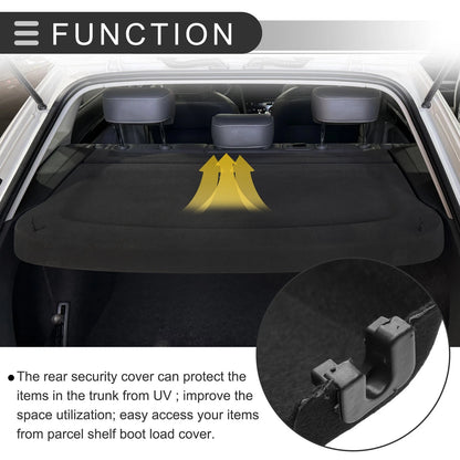 Rear Parcel Shelf Boot Load Cover for Ford Fiesta (2013-2017) Black