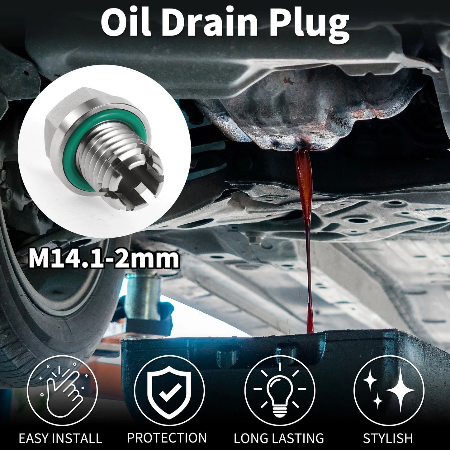 Oil Drain Plug M14.1-2mm for Car Motorcycle