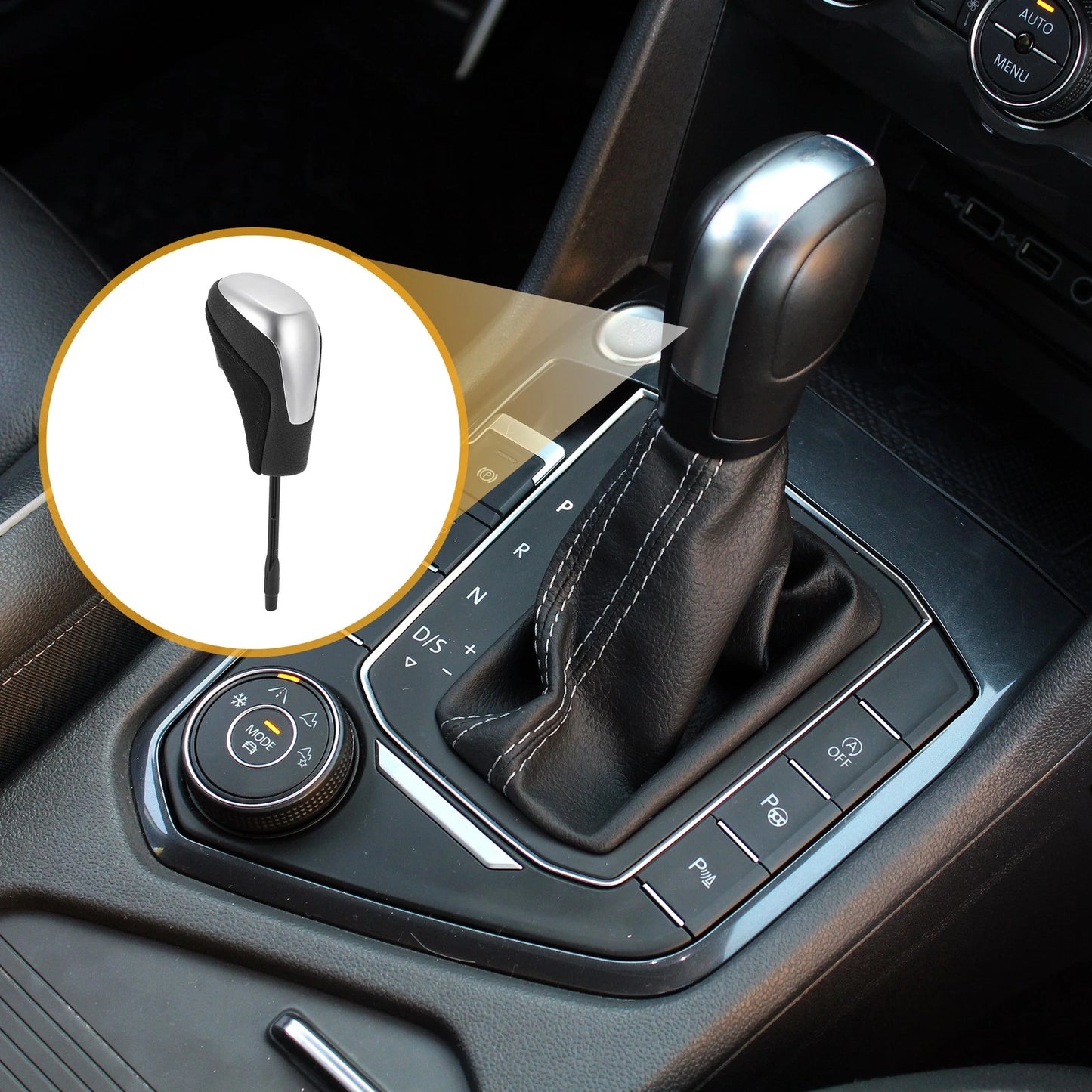 Automatic Gear Shift Knob for BMW 318i 1997-1998 - Plastic Faux Leather Black