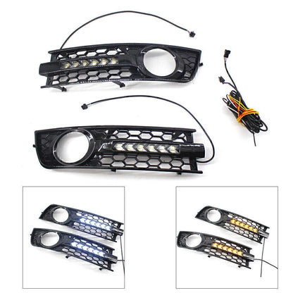 DRL Turn Signal Fog Light Covers for Audi A4 B6 Sedan (2001-2005)