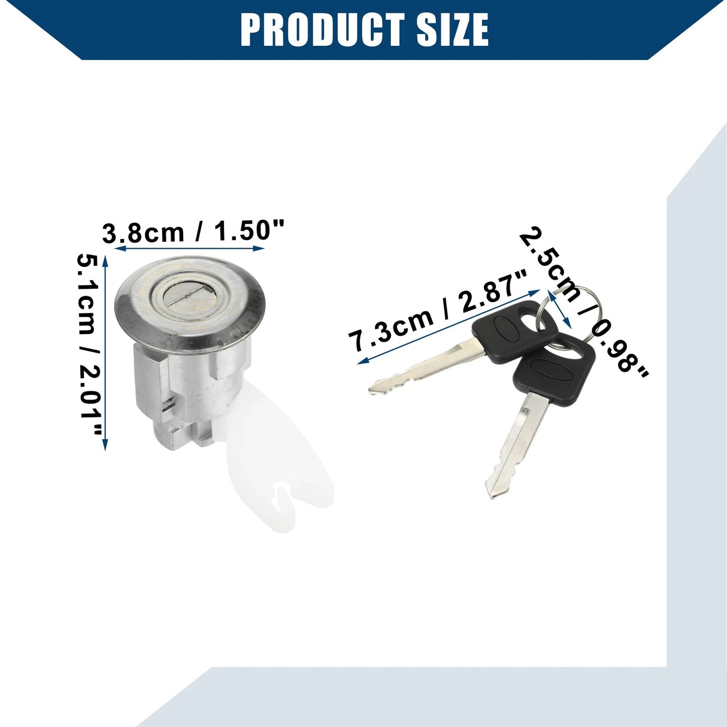 Front Door Lock Cylinders with Keys for Ford F150 F250 F350 (1992-1995)