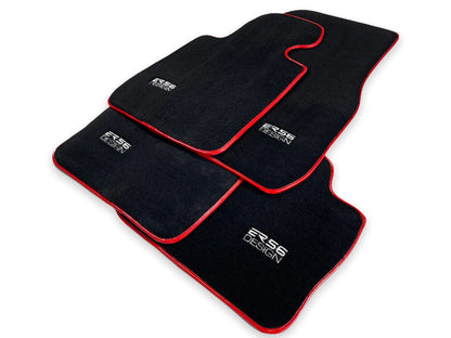 Premium Black Red Round Floor Mats for BMW 6 Series F12 (2012-2019)