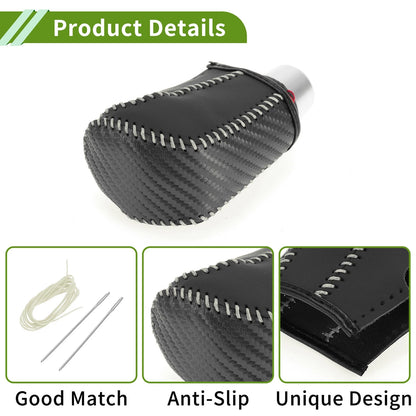 Car Gear Shift Knob Cover for Honda Civic (2016-2021) Black Carbon Fiber