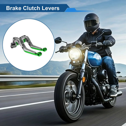Levers Adjustable Short Long Brake Clutch for Kawasaki ER-5 Titanium Green
