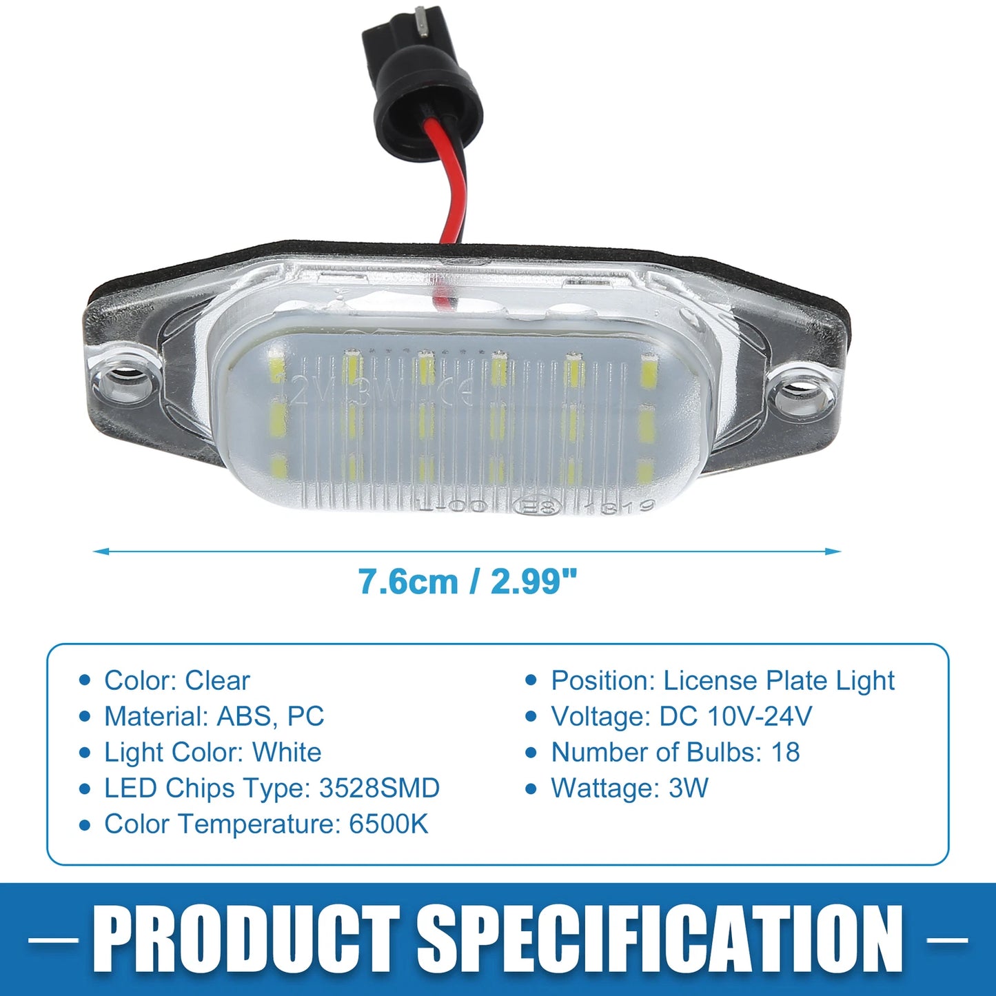 White LED License Plate Lights for Toyota 4Runner (1989-1992)