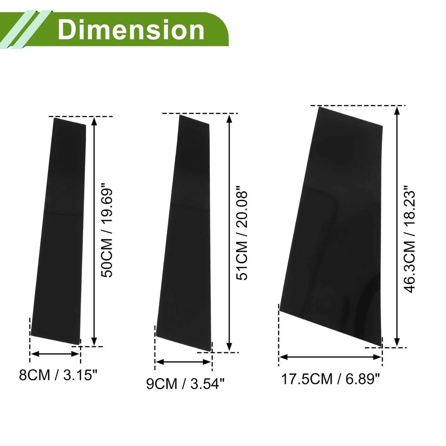 6 x Door Pillar Window Trim for Chrysler Pacifica Black (2017 - 2021)