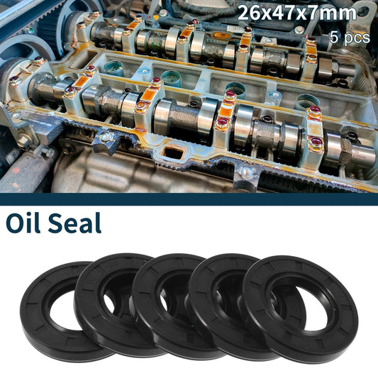 Oil Seal 26x47x7mm 5Pcs NBR Rubber Rotary Shaft Seal for Make Model