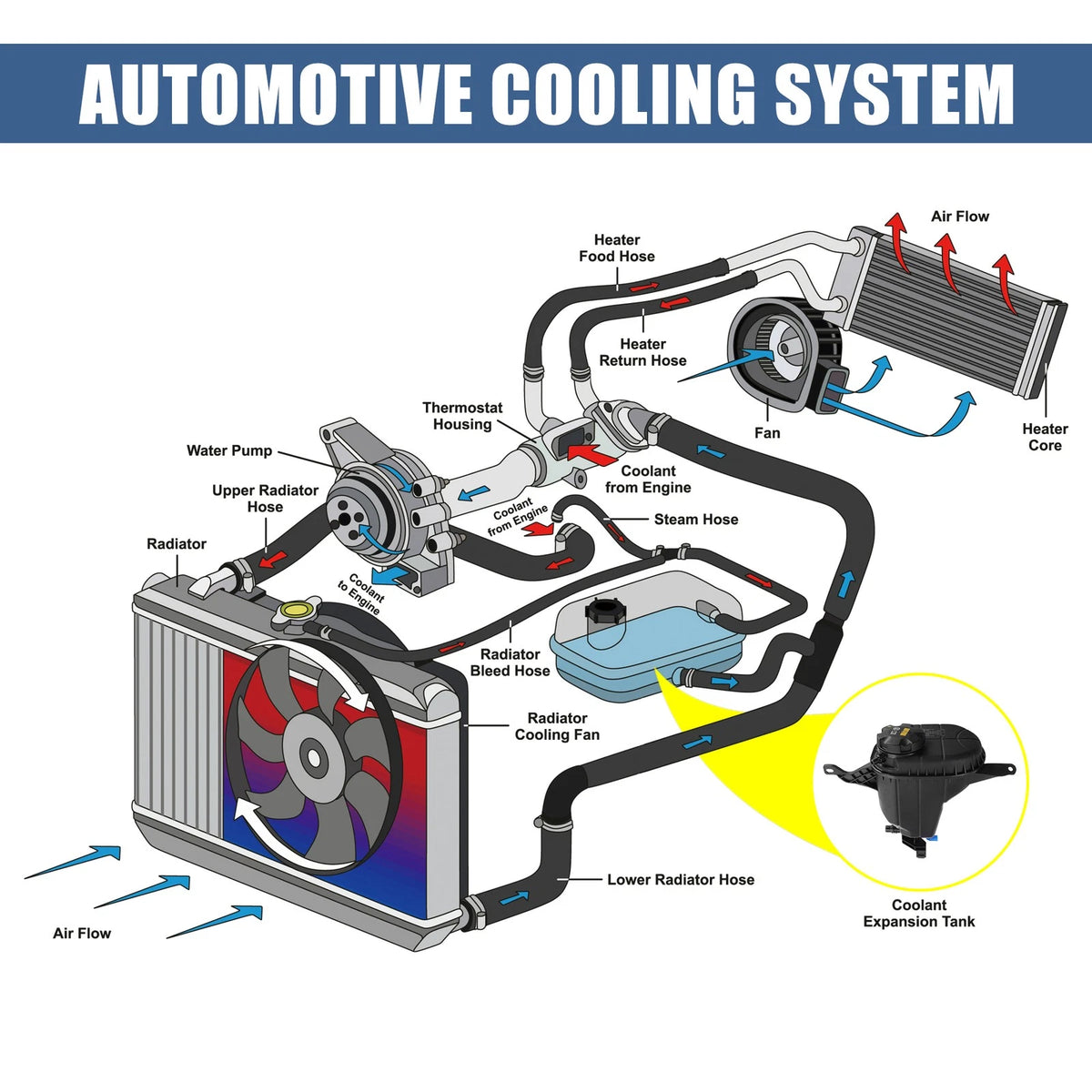Coolant Radiator Reservoir Tank with Cap & Sensor for BMW F10 528i (2011-2017)