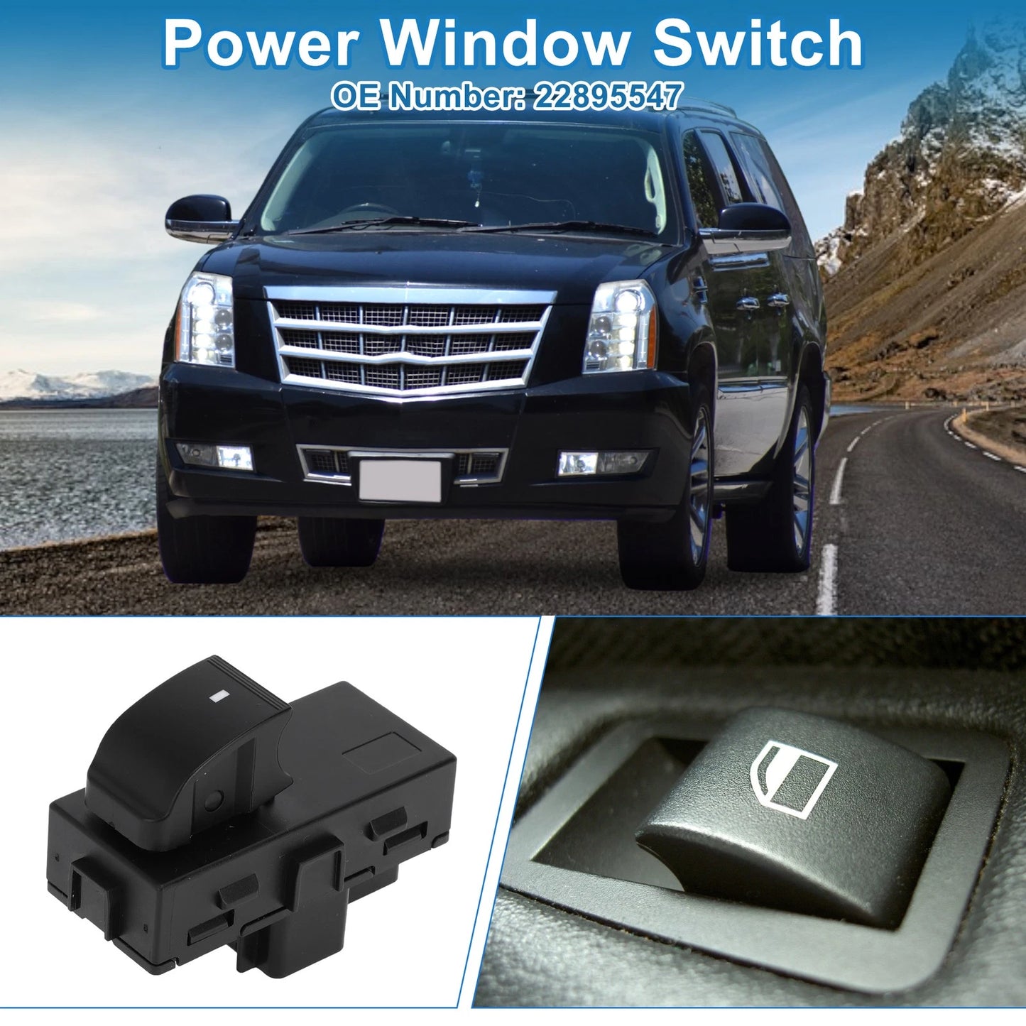 Passenger Side Power Window Switch for Cadillac Escalade ESV EXT (2007–2014)