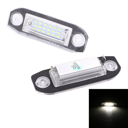 2 x White LED License Plate Lights for Volvo V70, CX60 (2000-2013)