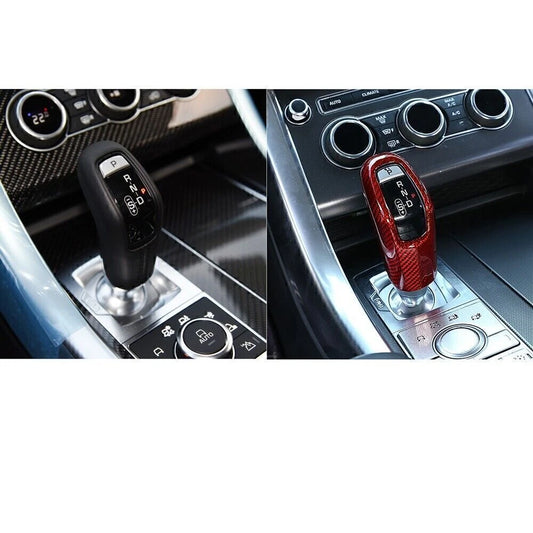 1x Red Carbon Fiber Gear Shift Knob Cover for LR Range Sport (2014-2017)