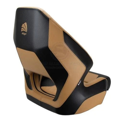 Relaxn Mako Series Premium Bucket Boat Seat Black Carbon/Tan + Cover