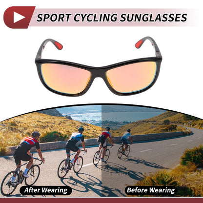 Motorcycle Riding Goggles Red Lens Black Frame for Mountain Bike