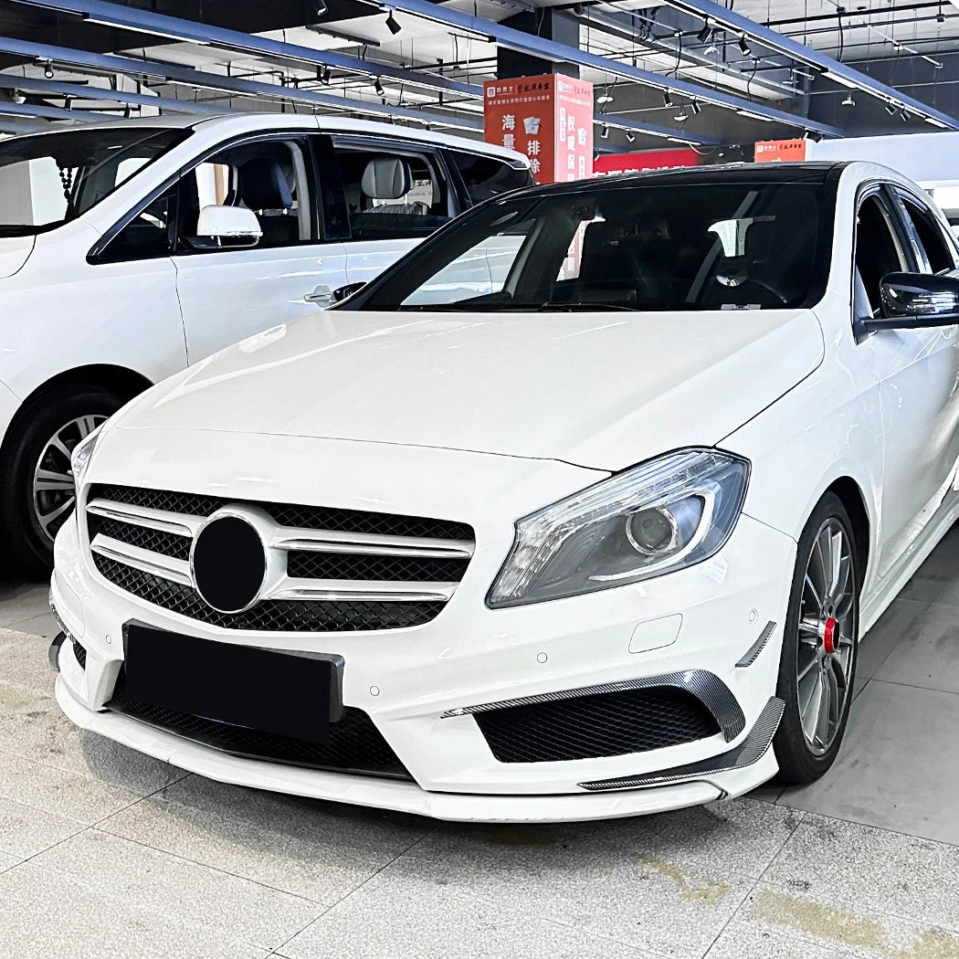 Carbon Look Side Fin Canards Splitters for Mercedes-Benz A-Class AMG(2013–2015)