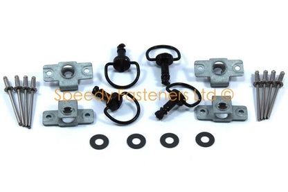 Dzus Fasteners 4x Black D Ring Dzus Fastener Quarter Turn for Motorcycle Fairing
