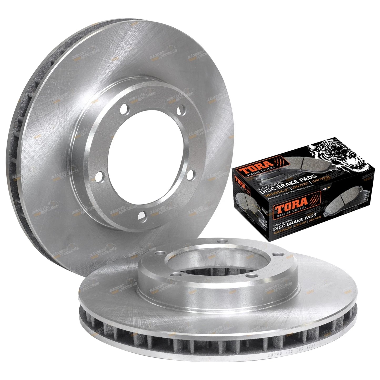 2 x Front Rotors + Pads Kit for Landcruiser HZJ105 HZJ78 HZJ79 (1998–2007)