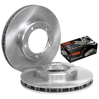 2 x Front Rotors + Pads Kit for Landcruiser HZJ105 HZJ78 HZJ79 (1998–2007)