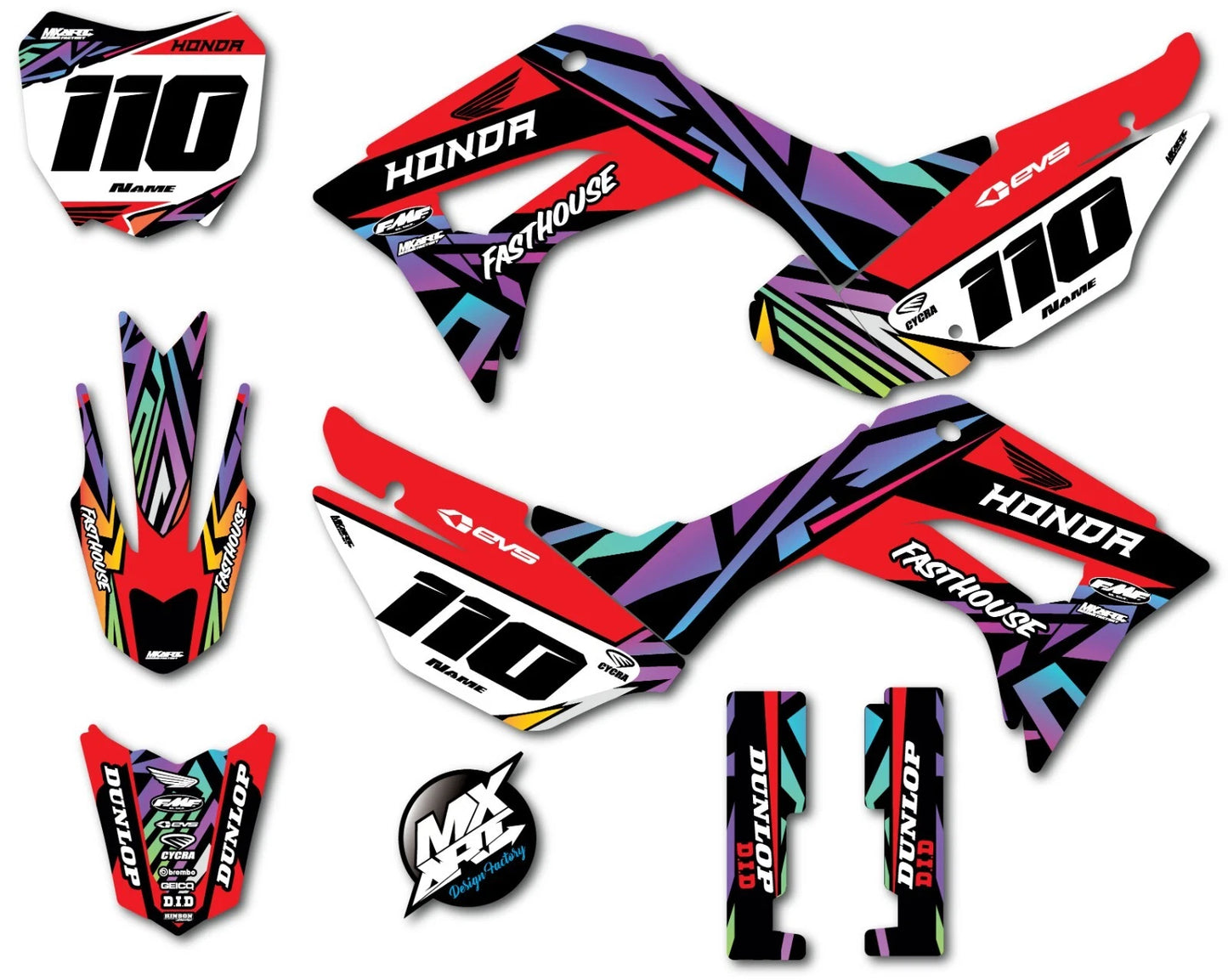 Clover Style Graphics Kit for Honda CRF 110 (2019-2023) Decals