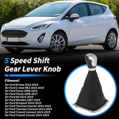 5 Speed Shift Gear Lever Knob for Ford Focus, Fiesta, B-Max, C-Max (2008-2018)