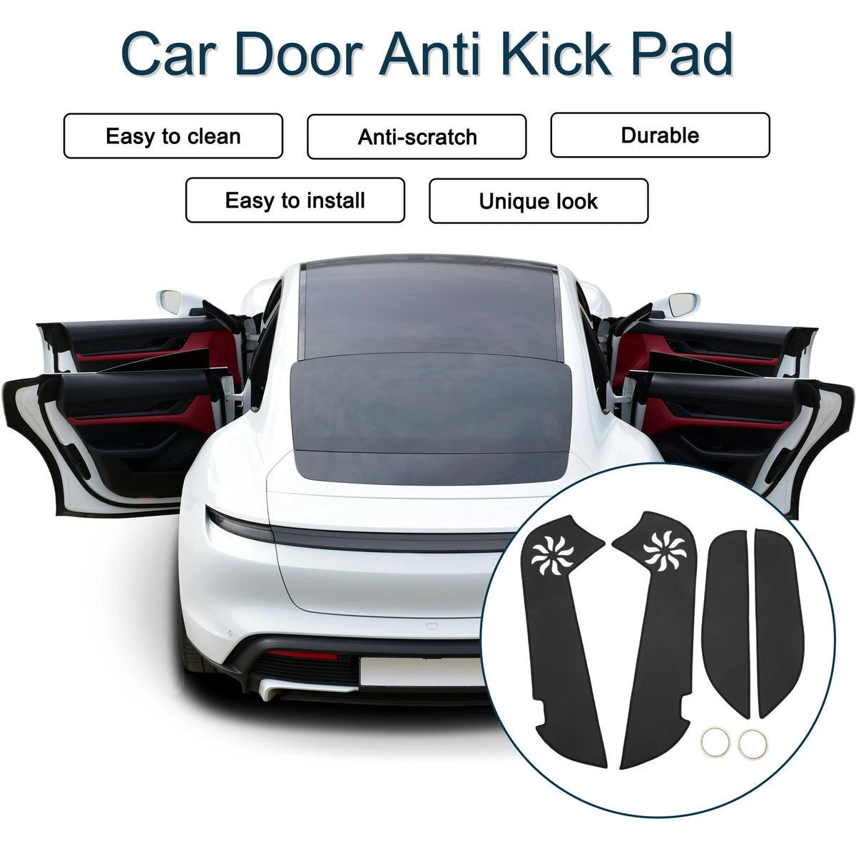 Car Door Anti Kick Pad Sticker Protector 1 Set for Toyota Corolla (2014–2019)