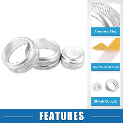 3 Pcs AC Audio Volume Knob Covers for BMW F20 F22 F30 (2012-2019)