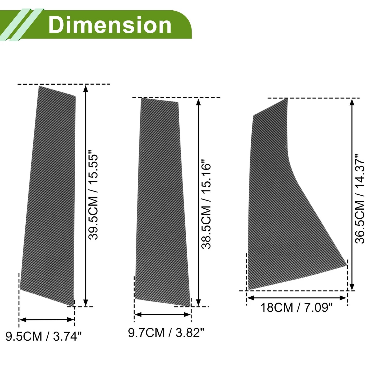6 x Pillar Window Trim for Chevy Blazer Carbon Fiber Pattern Black (2019-2024)