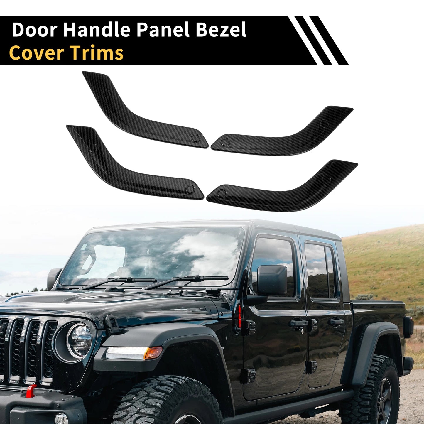 Front Rear Door Handle Panel Bezel Cover Trims for Jeep Wrangler JK (2007-2018)