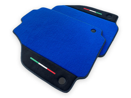 Blue Floor Mats for Ferrari 458 GT2 (2012-2015) Alcantara Leather - AutoWin