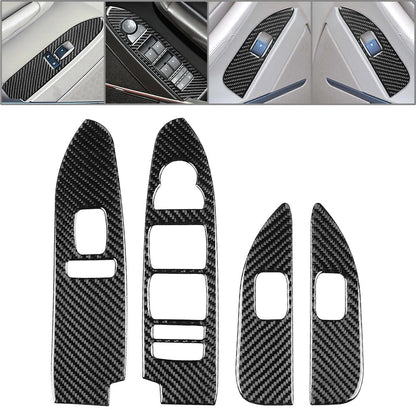 4Pcs Carbon Fiber Front Window Control Covers for Cadillac CTS 08-13